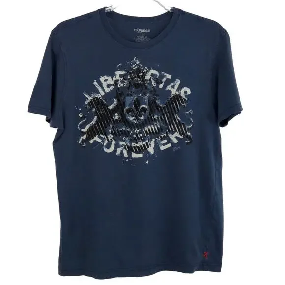 Y2k Express Men's Navy Blue Regal Graphic T-Shirt Small - Picture 2 of 6